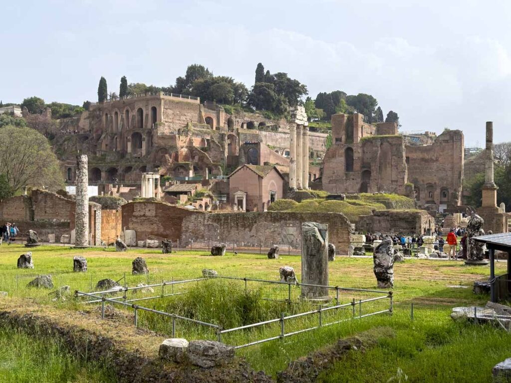 Ruins of the Roman Forum and Palatine Hill in Rome.
