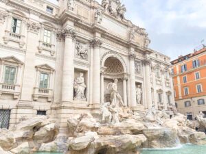 The Trevi Fountain in Rome, Italy.